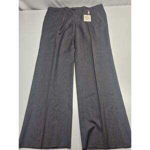Manzini Dress Pants Mens 36x36 Charcoal Gray Super 120s Wool Pleated Italy NWT